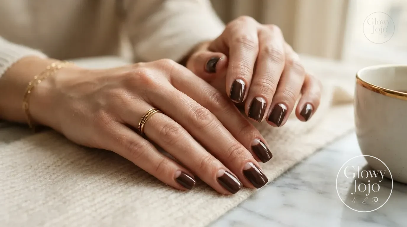 Negative Space Half-moon Arches in Rich Chocolate Brown on - Glowy Jojo Luxury Curation